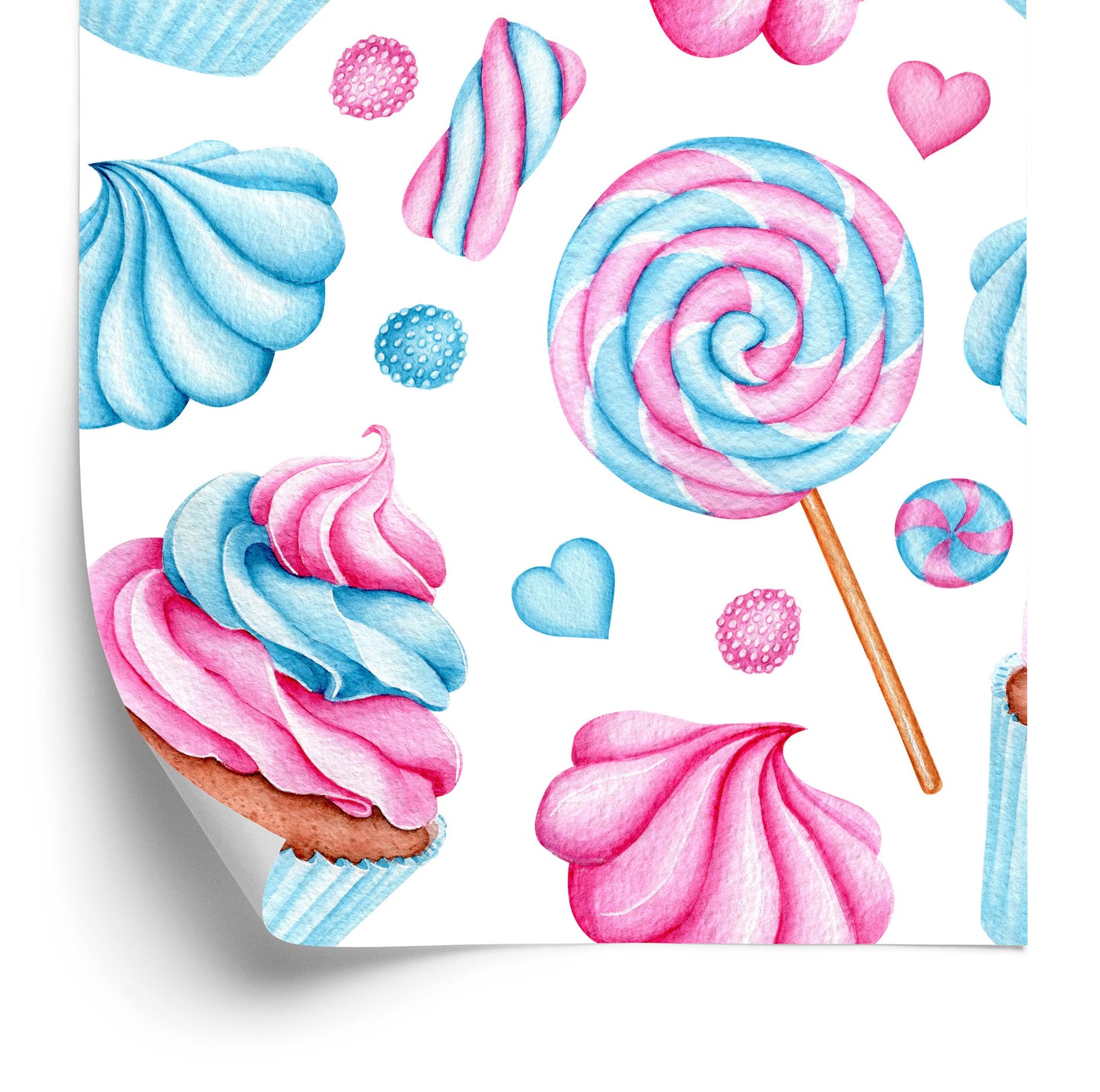 Wallpaper Colorful Muffins And Lollipops