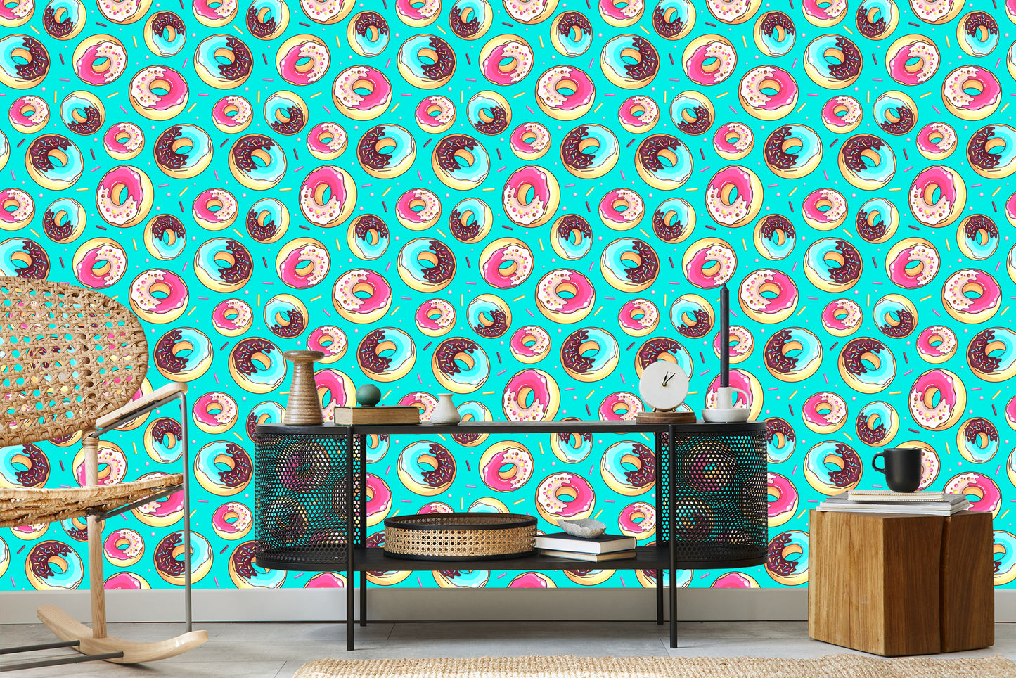 Wallpaper Colorful Donuts With Sprinkles