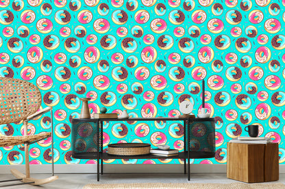 Wallpaper Colorful Donuts With Sprinkles