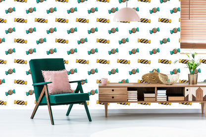Wallpaper Colorful Candies In Stripes