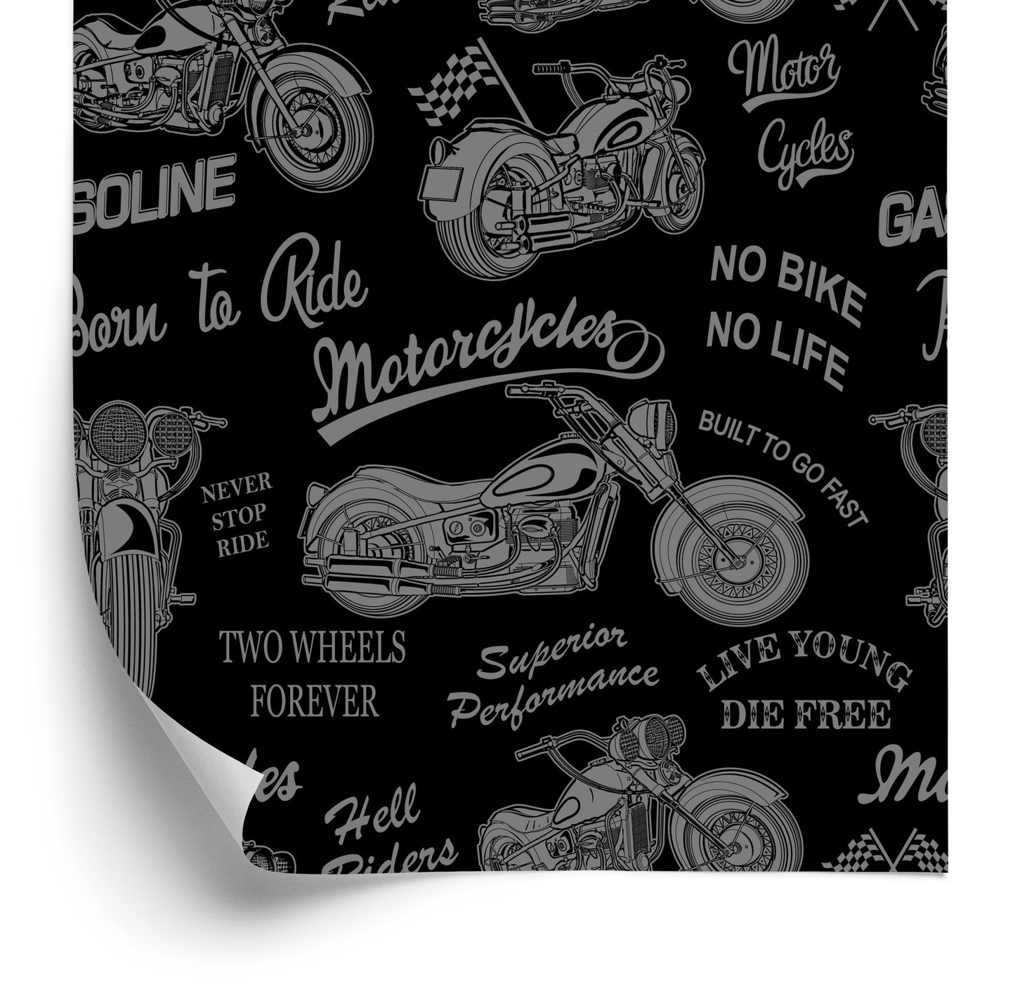 Wallpaper Vintage Motorcycles With Inscriptions