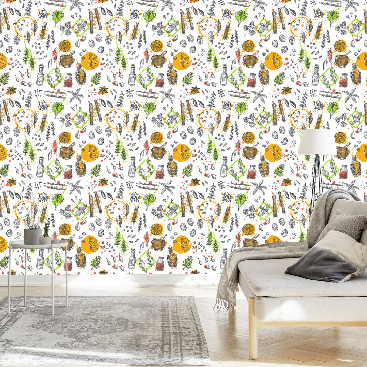 Wallpaper Chili Peppers With Spices