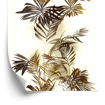 Wallpaper Watercolor Palm Leaves