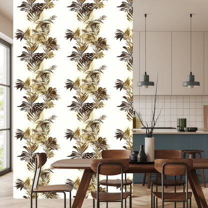 Wallpaper Watercolor Palm Leaves