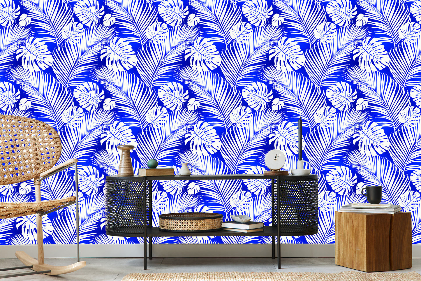 Wallpaper Monstera And Palm Leaves