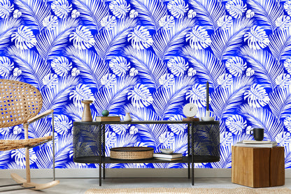 Wallpaper Monstera And Palm Leaves