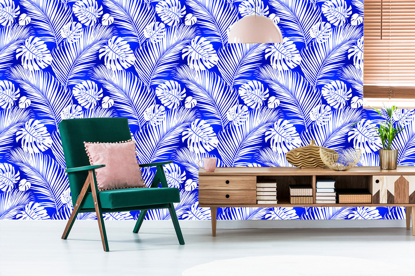 Wallpaper Monstera And Palm Leaves