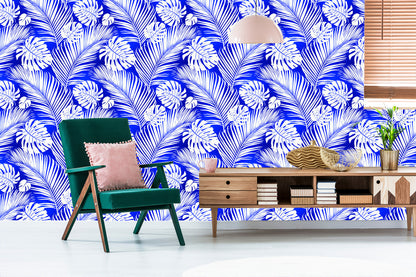 Wallpaper Monstera And Palm Leaves