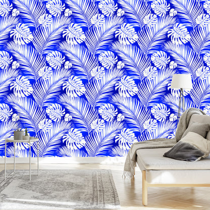 Wallpaper Monstera And Palm Leaves