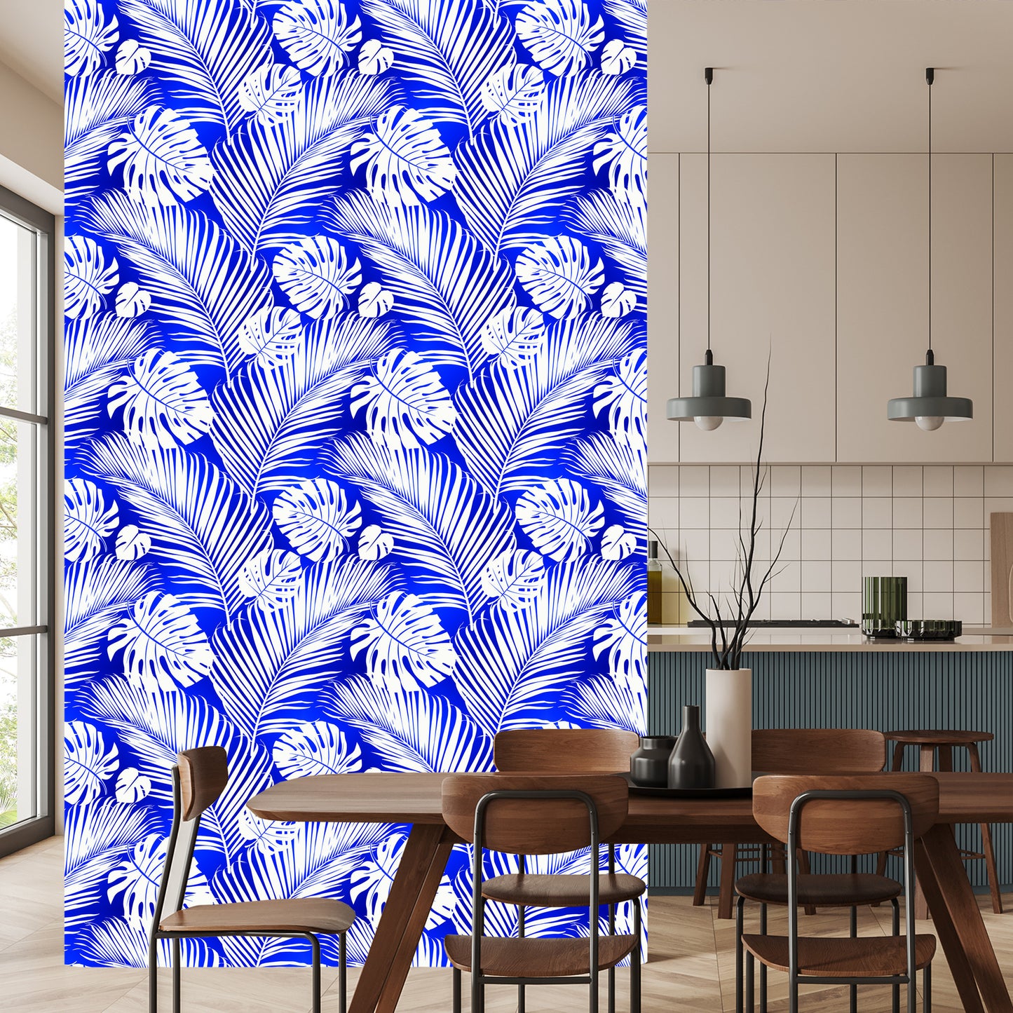 Wallpaper Monstera And Palm Leaves
