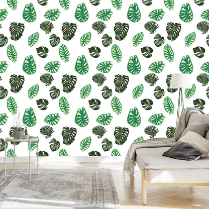 Wallpaper Monstera And Alocasia Leaves