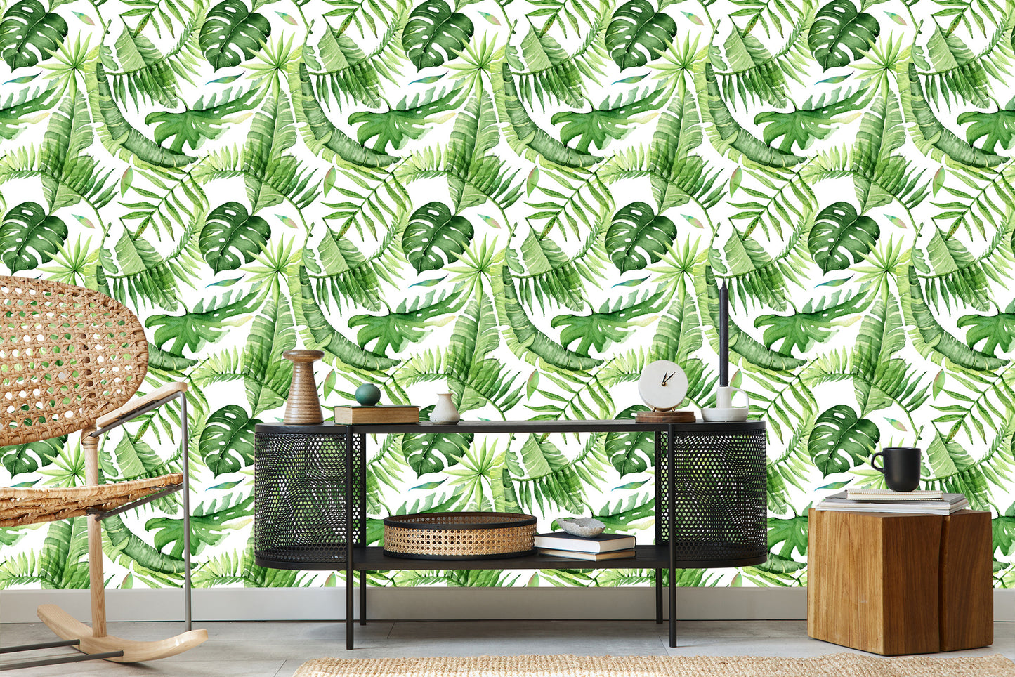 Wallpaper Leaves In Bright Green