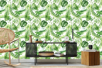 Wallpaper Leaves In Bright Green