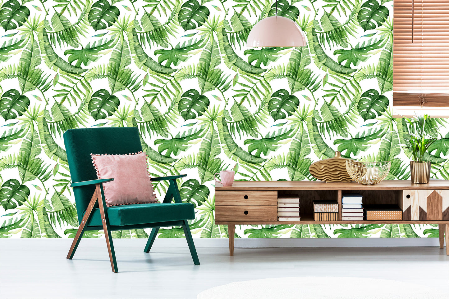 Wallpaper Leaves In Bright Green