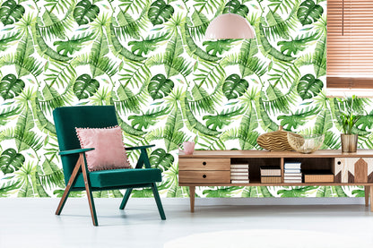 Wallpaper Leaves In Bright Green