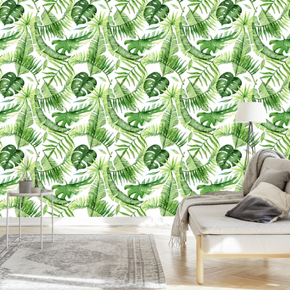 Wallpaper Leaves In Bright Green