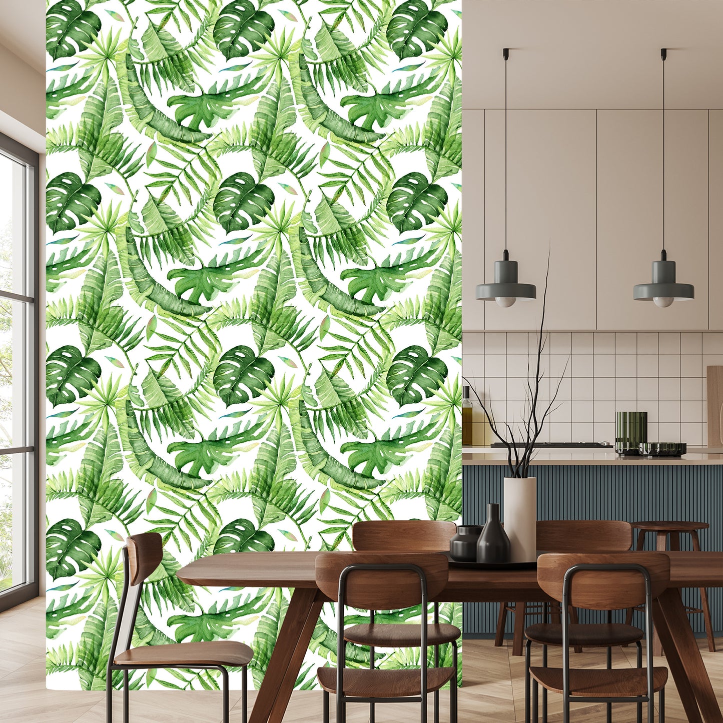 Wallpaper Leaves In Bright Green