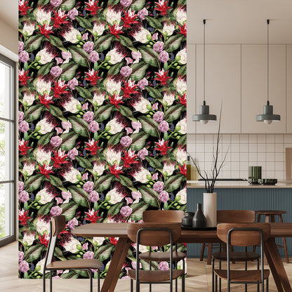 Wallpaper Multicolored Flowers