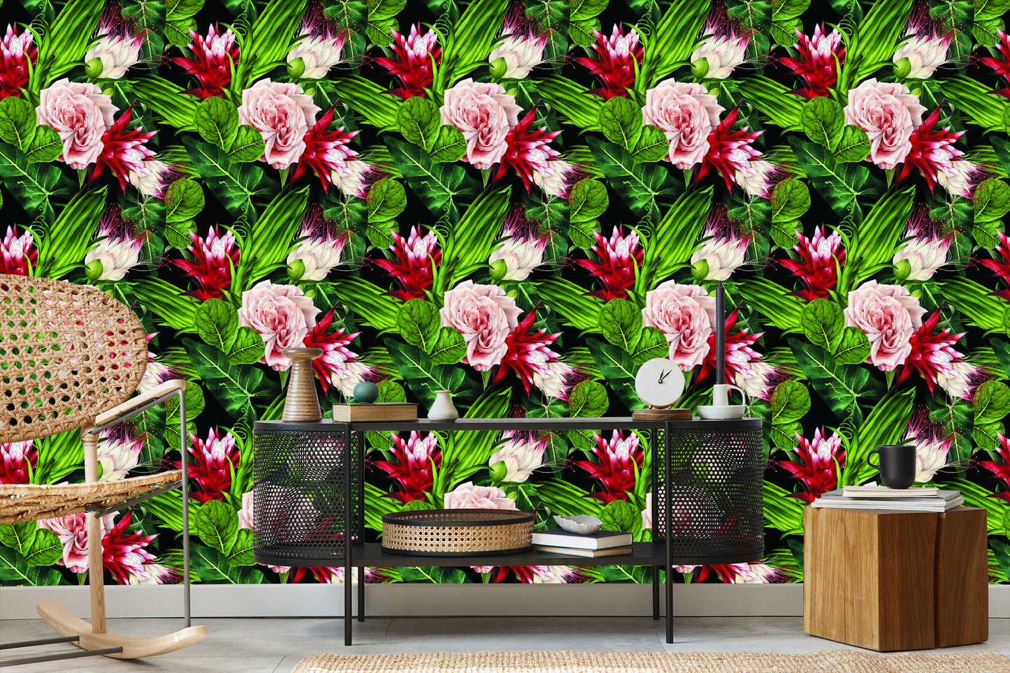 Wallpaper Roses In Leaves