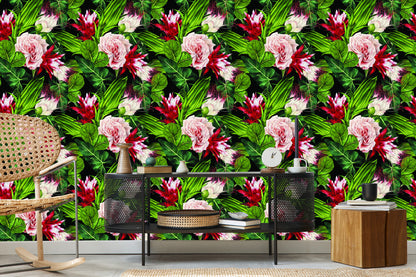 Wallpaper Roses In Leaves