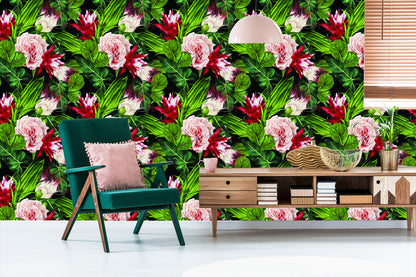 Wallpaper Roses In Leaves
