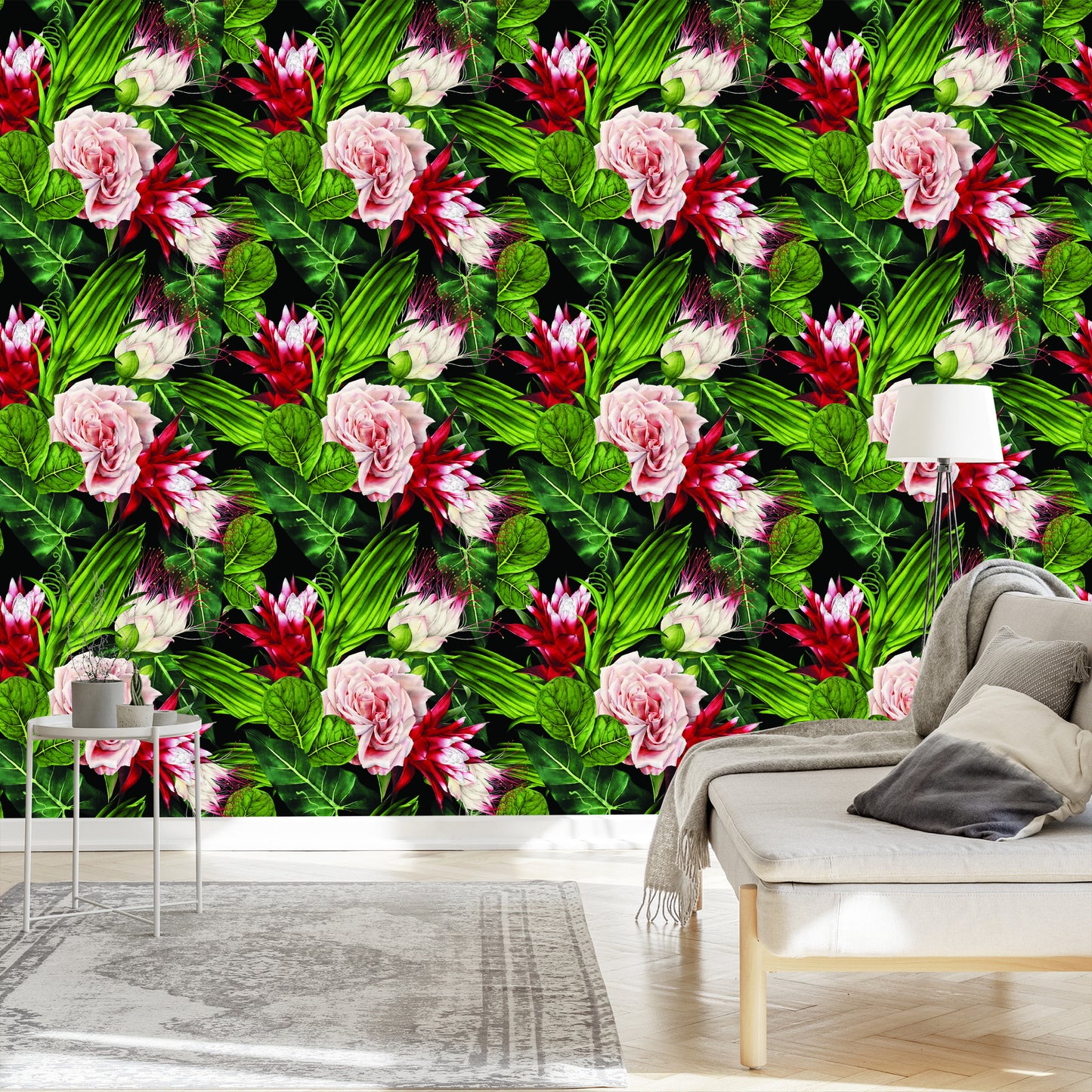 Wallpaper Roses In Leaves