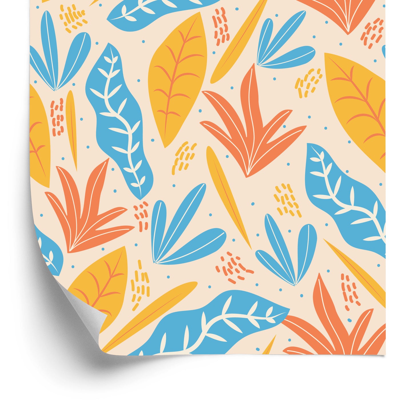Wallpaper Colorful Leaves In Various Shapes