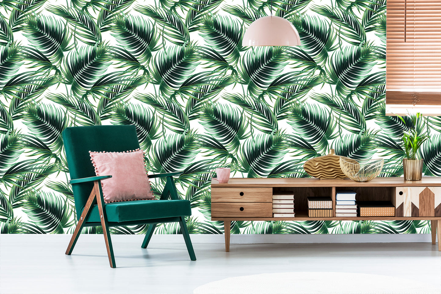 Wallpaper Fashionable Palm Leaves