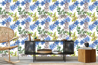Wallpaper Colorful Leaves - Watercolor