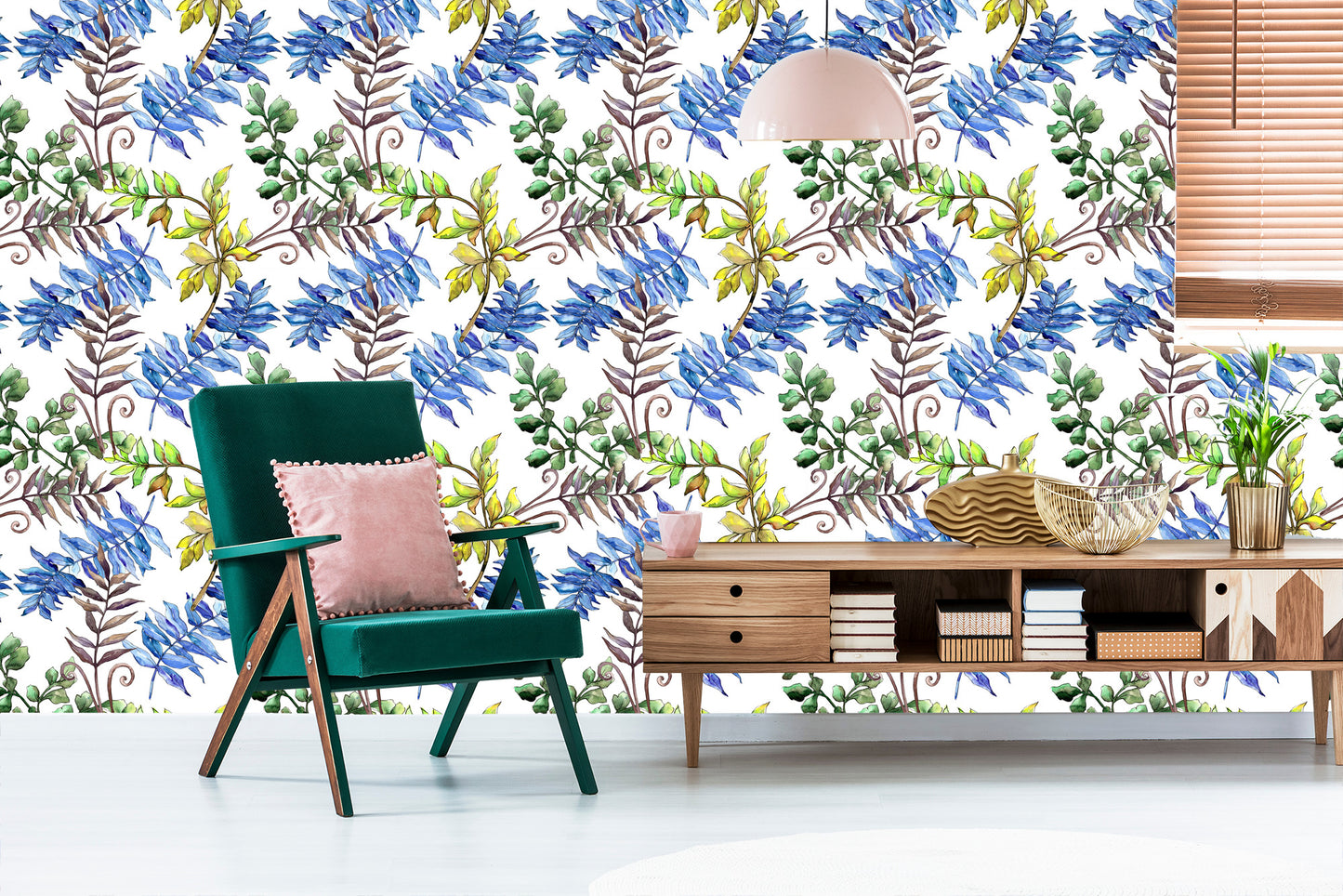 Wallpaper Colorful Leaves - Watercolor