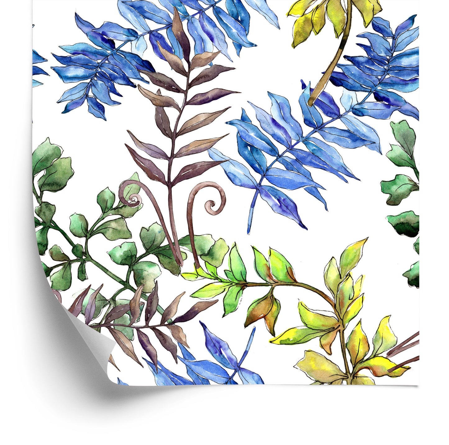 Wallpaper Colorful Leaves - Watercolor