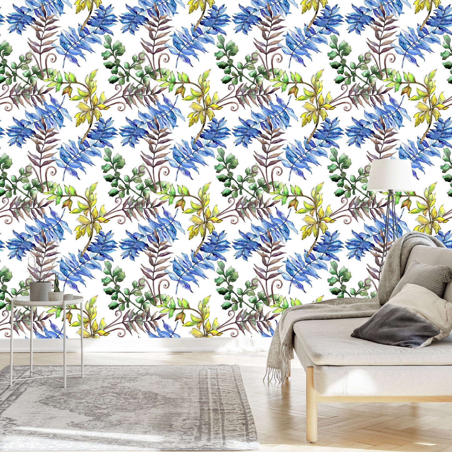 Wallpaper Colorful Leaves - Watercolor