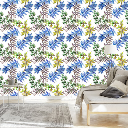 Wallpaper Colorful Leaves - Watercolor