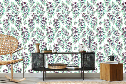 Wallpaper Leaves And Twigs - Watercolor