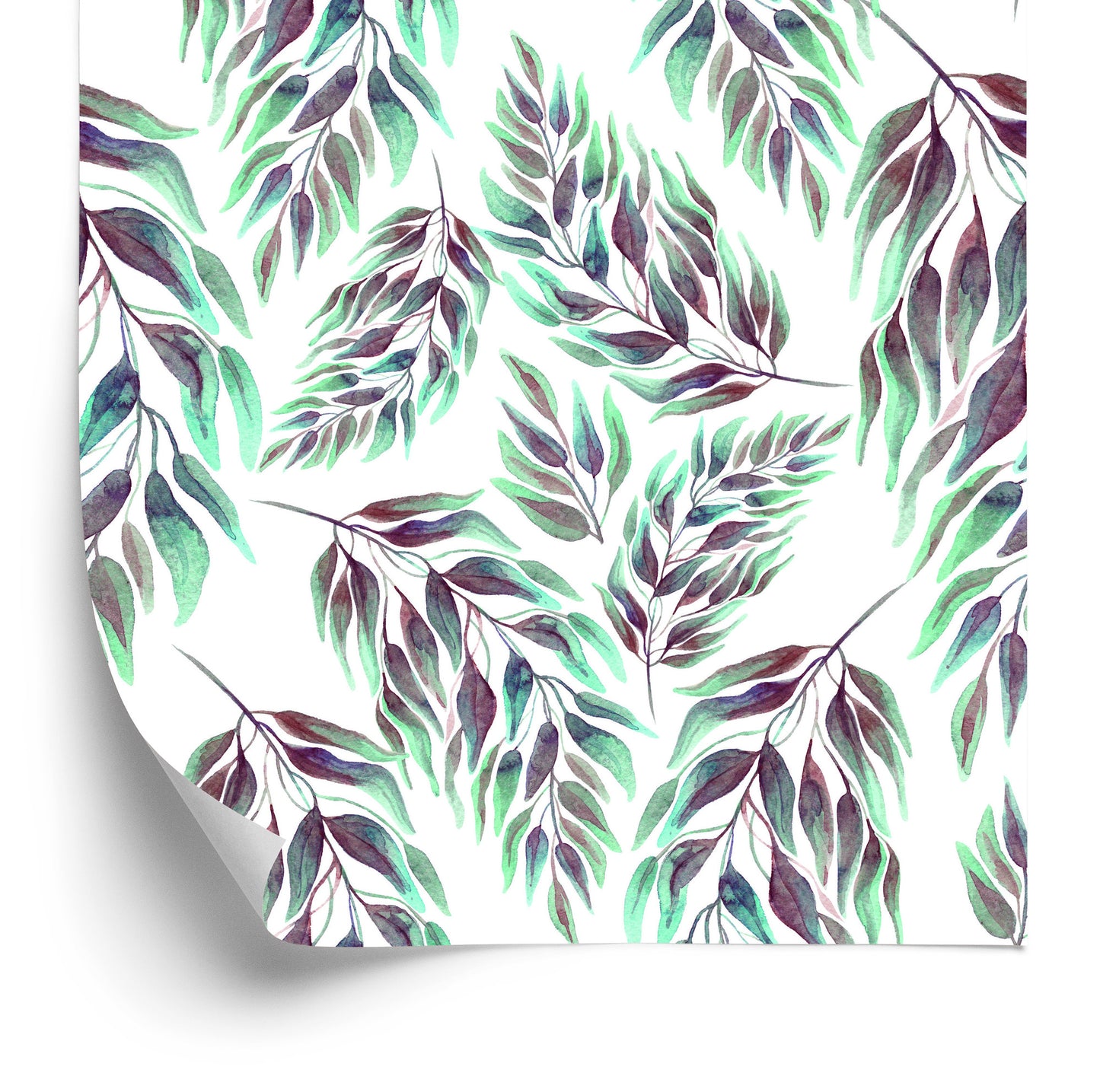 Wallpaper Leaves And Twigs - Watercolor