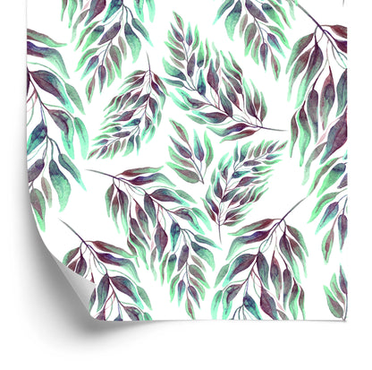 Wallpaper Leaves And Twigs - Watercolor