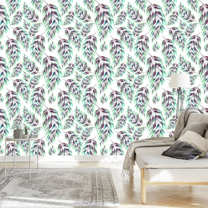 Wallpaper Leaves And Twigs - Watercolor