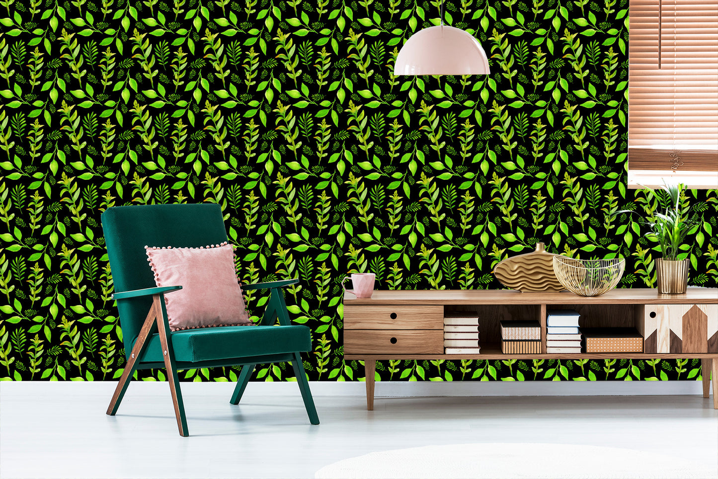 Wallpaper Forest Leaves With Plants
