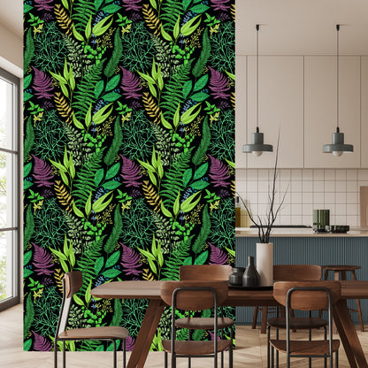 Wallpaper Forest Leaves With Fern