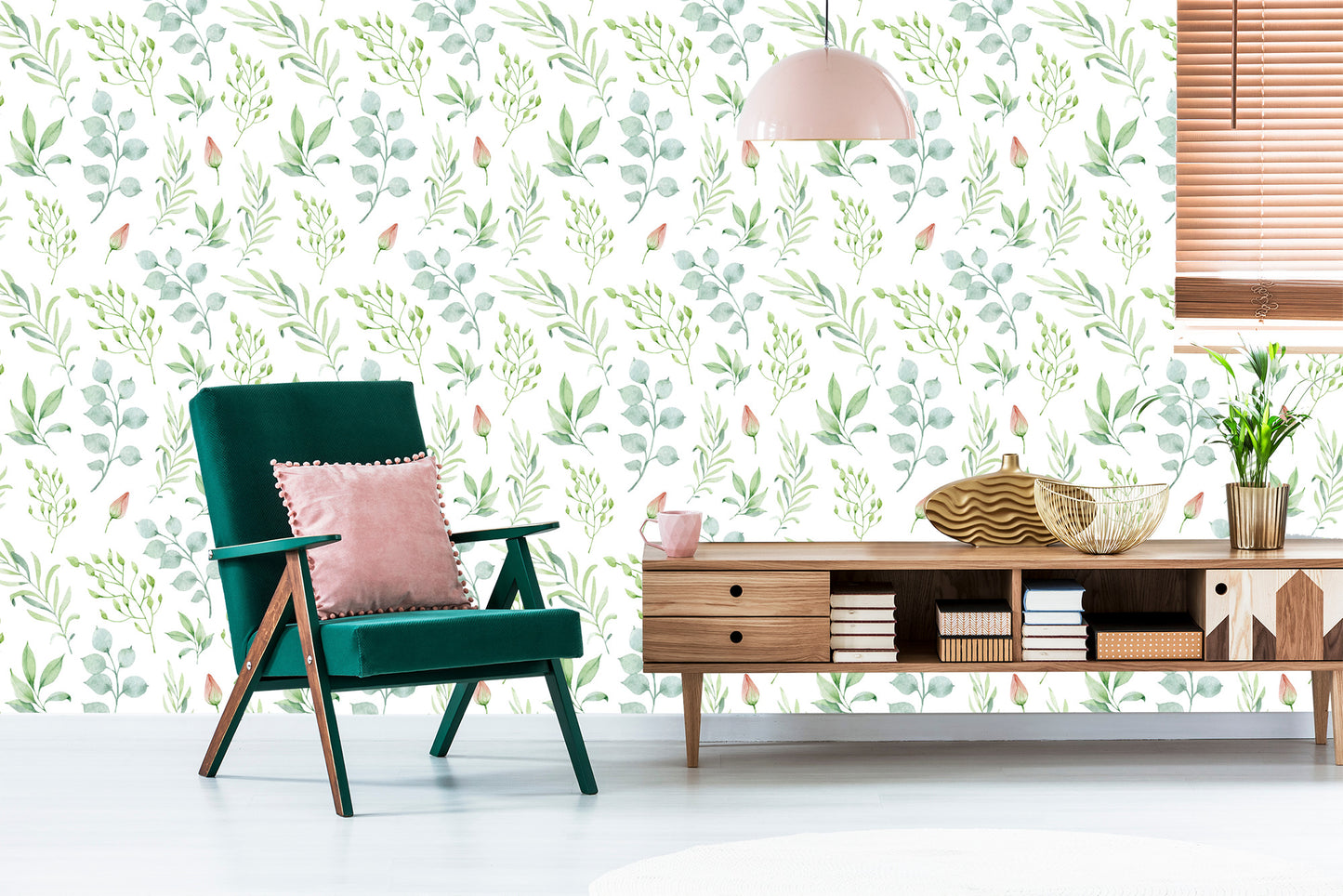 Wallpaper Painted Spring Plants