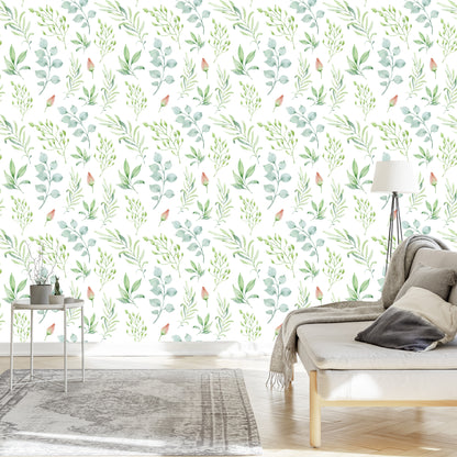 Wallpaper Painted Spring Plants