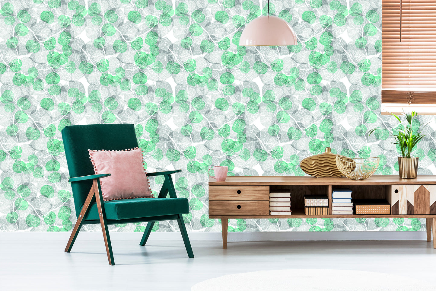 Wallpaper Drawn Leaves