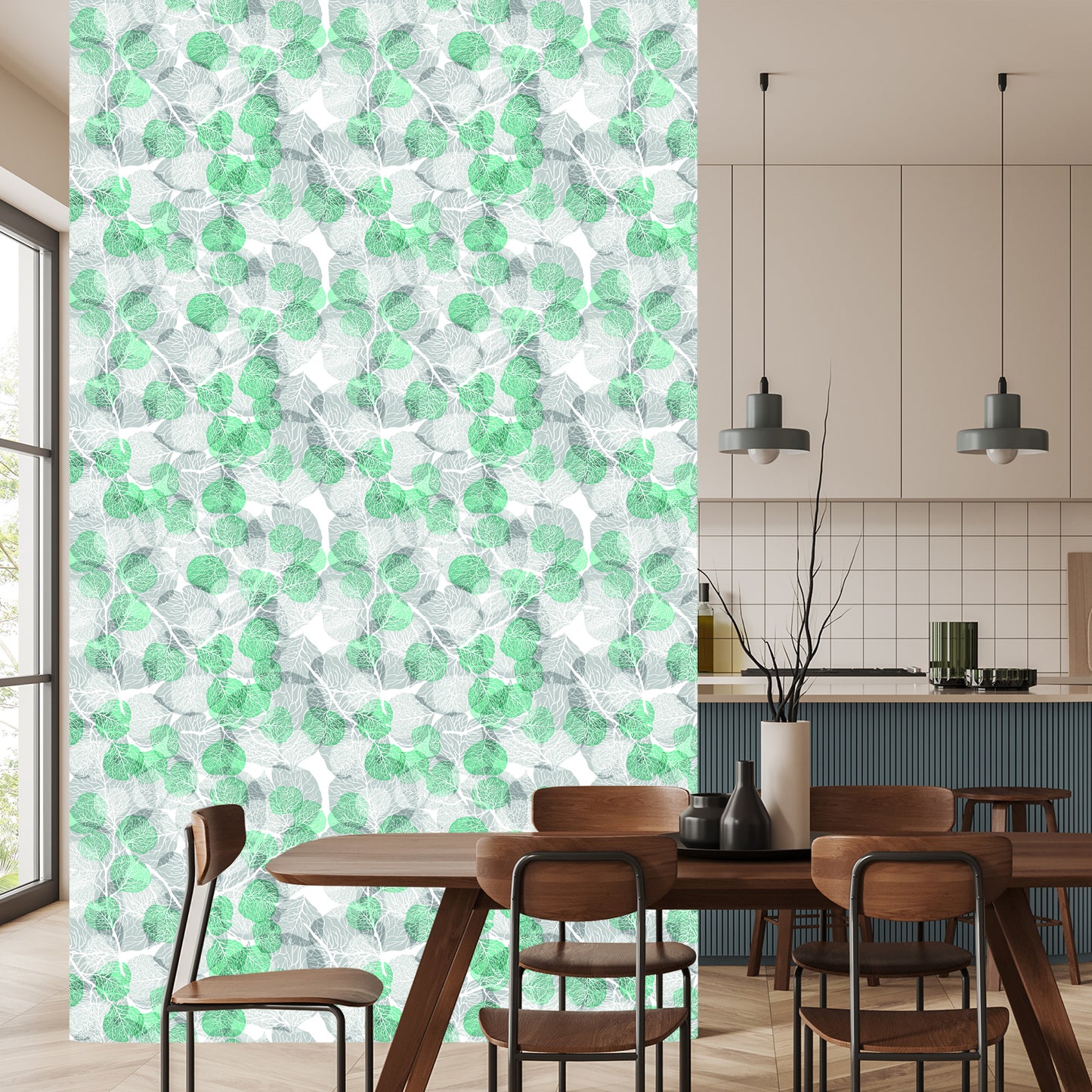 Wallpaper Drawn Leaves