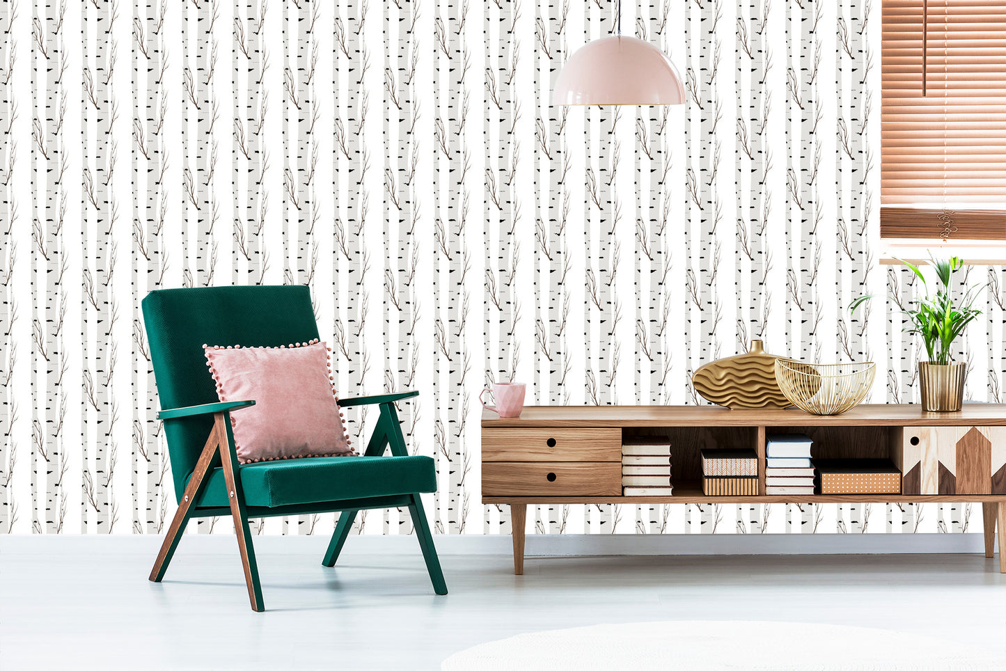 Wallpaper For Baby's Room Birch Trees