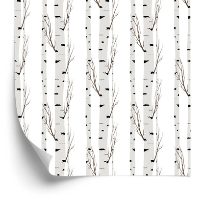 Wallpaper For Baby's Room Birch Trees