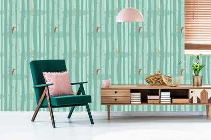 Wallpaper Trees, Forest. Nature. Children's Room