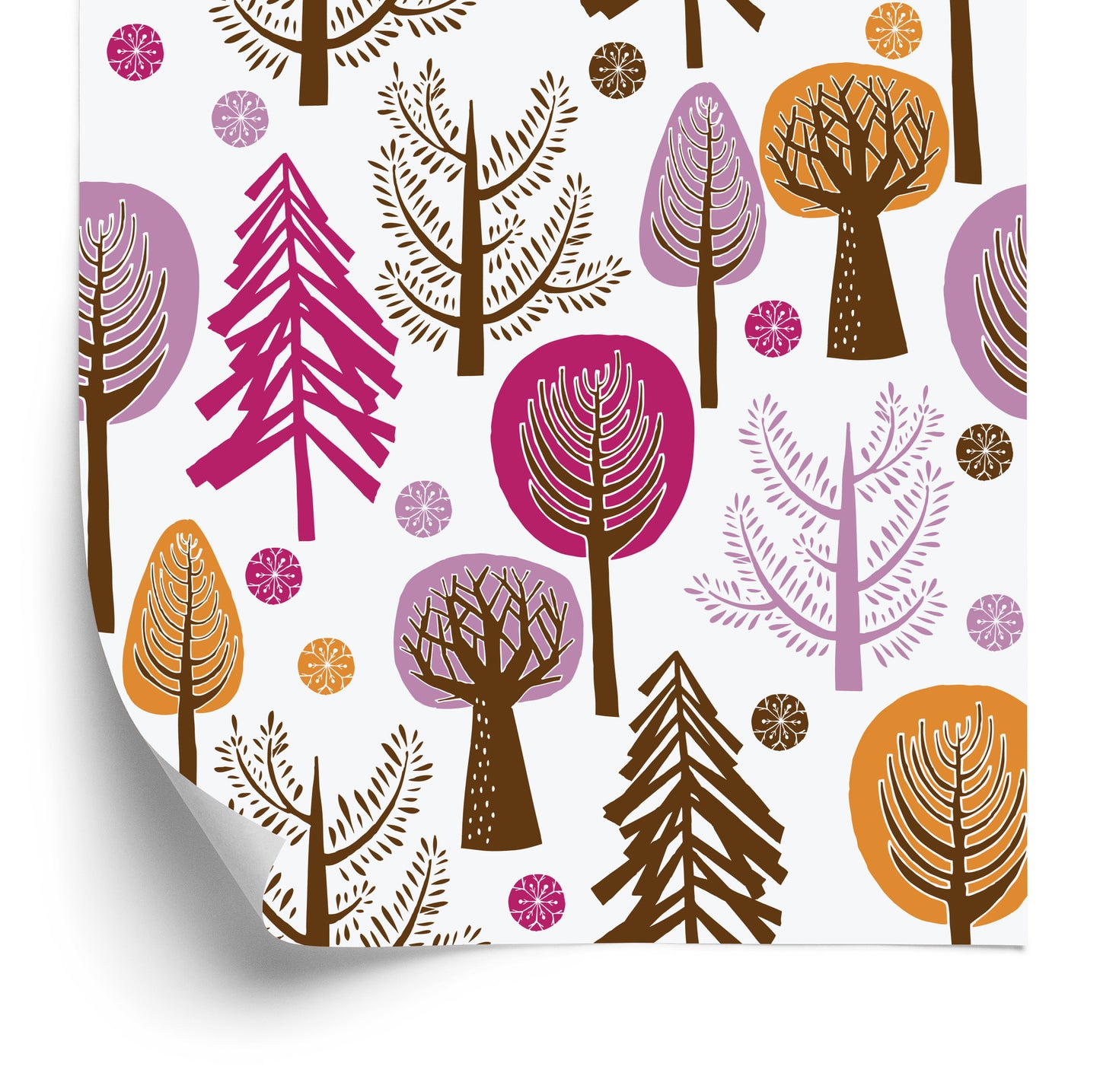 Wallpaper Colorful Forest Tree For Children's Room