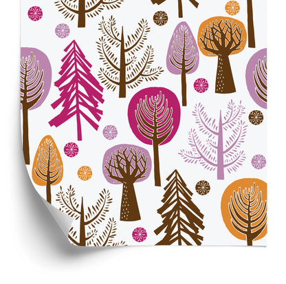 Wallpaper Colorful Forest Tree For Children's Room