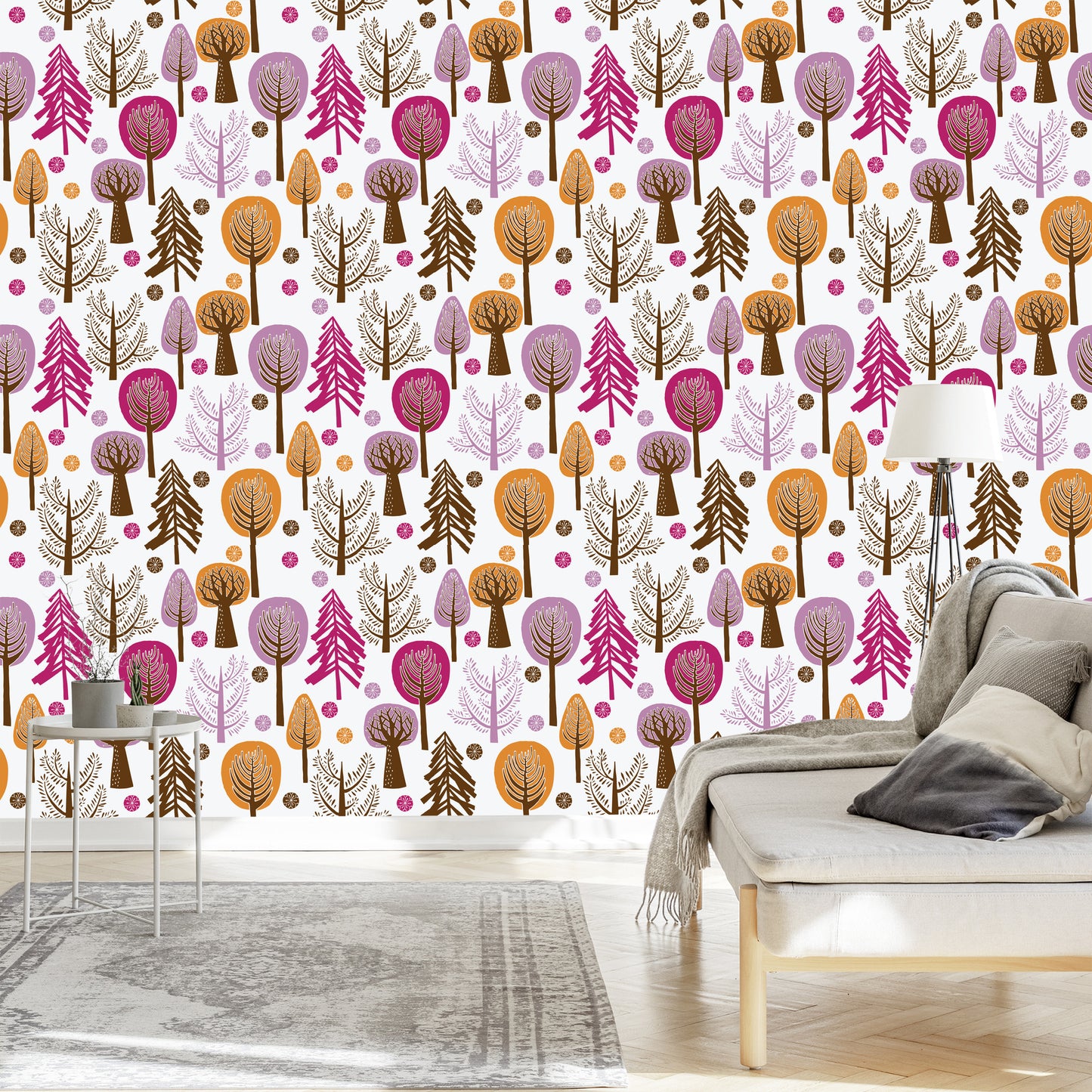 Wallpaper Colorful Forest Tree For Children's Room