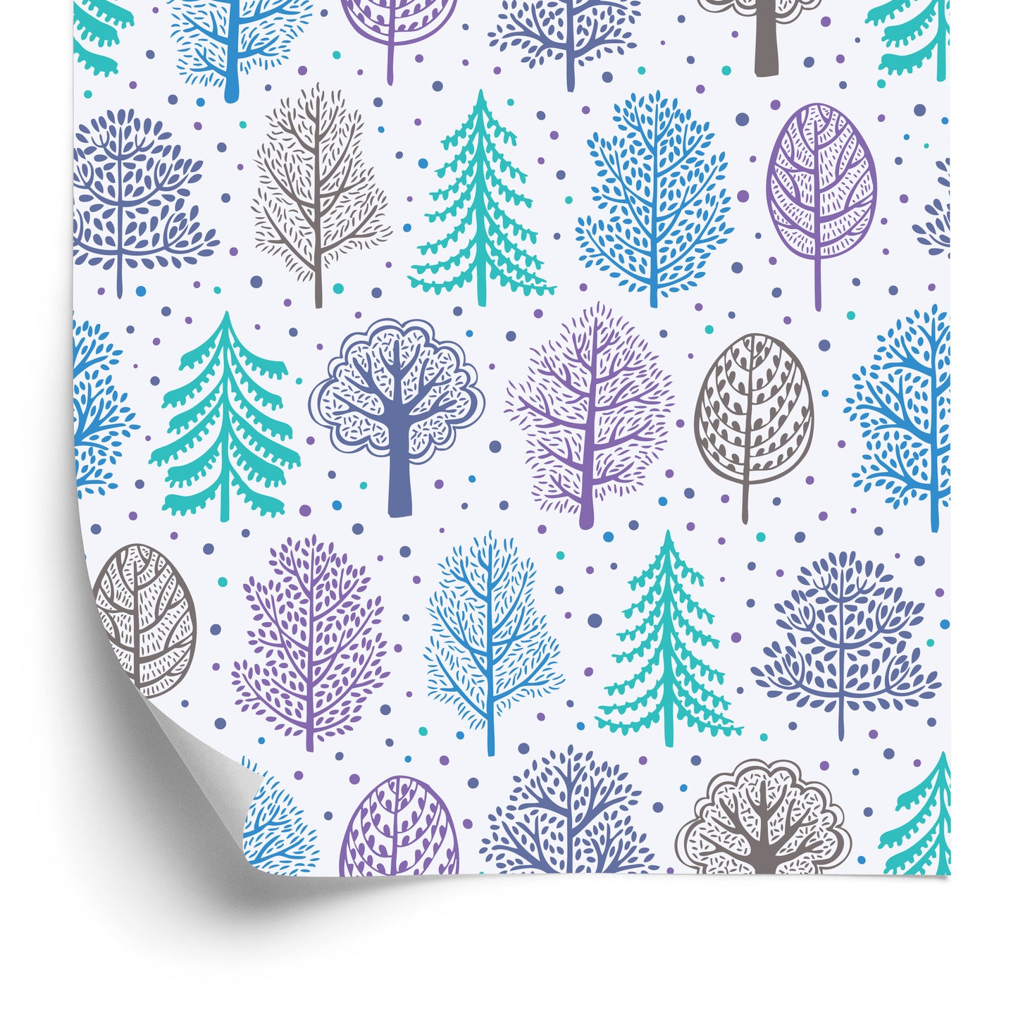 Wallpaper Forest Colorful Trees Children's Room
